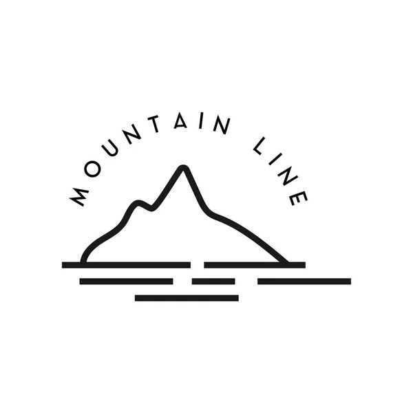 Modèle de conception icône ligne de montagne vecteur isolé — Image vectorielle