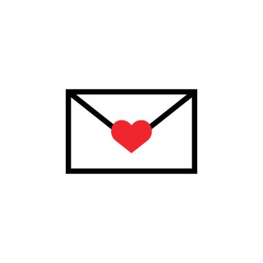 Mektup simgesi tasarım şablonu vektör izole seviyorum