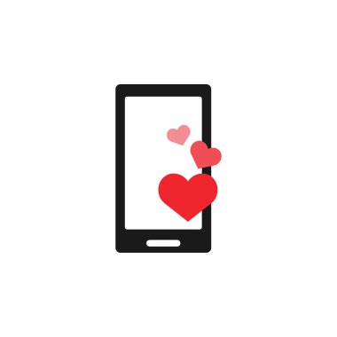 Online dating simgesi tasarım şablonu vektör izole