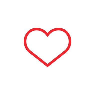 İzole kalp sevgi simgesi tasarım şablonu vektör