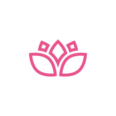 Pembe lotus simge tasarım şablonu vektör izole