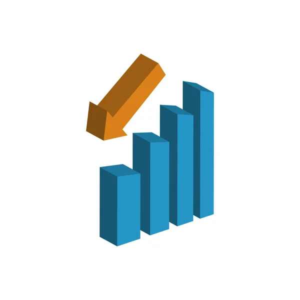 Statistic bar icon graphic design template vector — Stock Vector