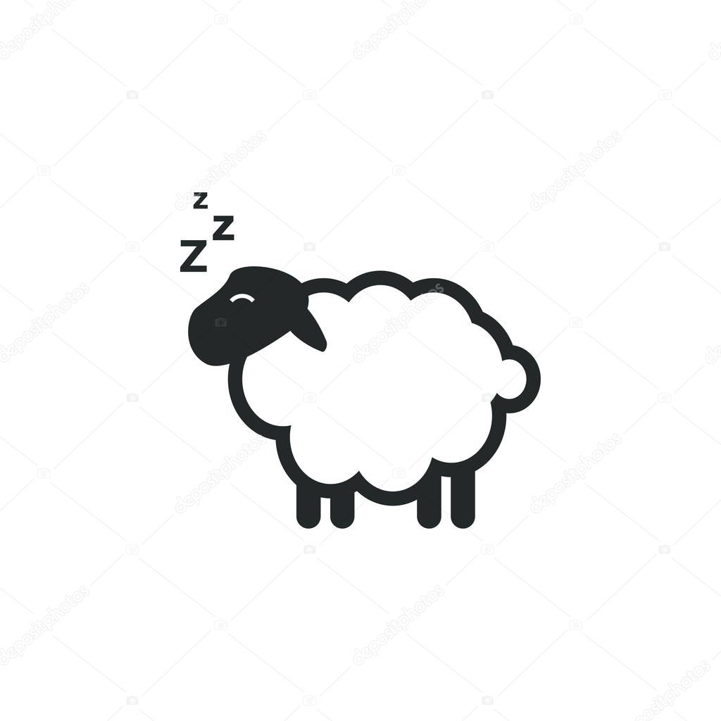 Sheep sleep graphic design template vector isolated illustration