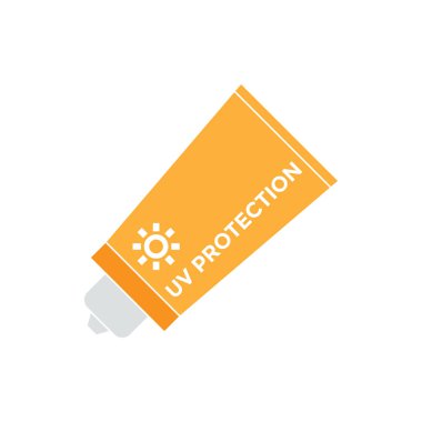 Güneş kremi grafik tasarım şablonu vektör izole