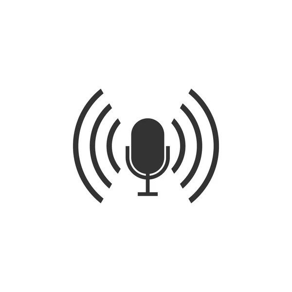 Modèle de conception d'icône de microphone vecteur — Image vectorielle