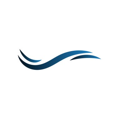 Su dalgası logosu tasarım şablonu vektör izole