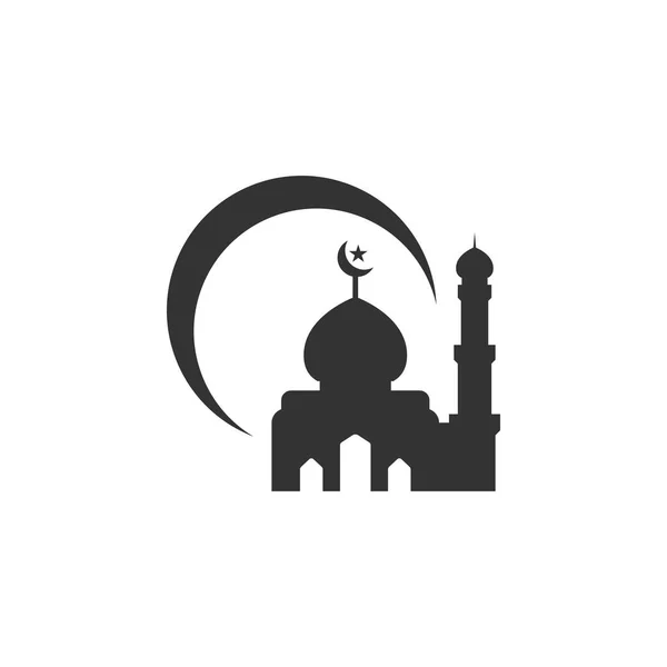 Modèle de conception graphique de silhouette de mosquée vecteur — Image vectorielle