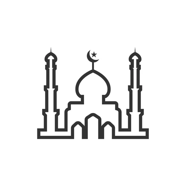 Moschee Silhouette Grafik Design Template Vektor — Stockvektor