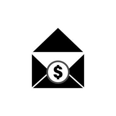 Posta dolar simgesi grafik tasarım şablonu illüstrasyon