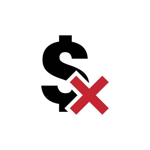 Yanlış dolar simgesi grafik tasarım şablonu illüstrasyon — Stok Vektör
