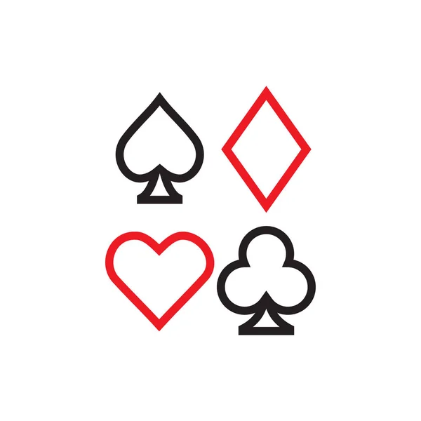 Poker-Symbol Grafik-Design-Vorlagen-Vektor — Stockvektor