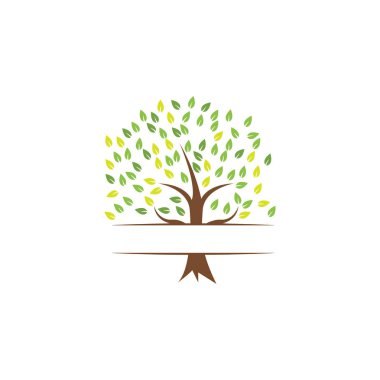 Ağaç küçük resim grafik tasarım şablonu vektör yalıtılmış