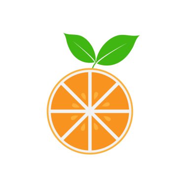 Turuncu meyve küçük resim grafik tasarım şablonu vektör izole