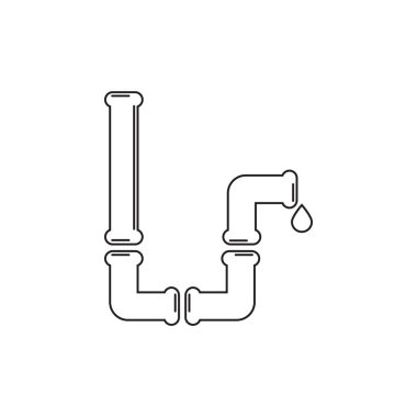 Boru sıhhi tesisat simgesi grafik tasarım şablonu vektör illüstrasyon