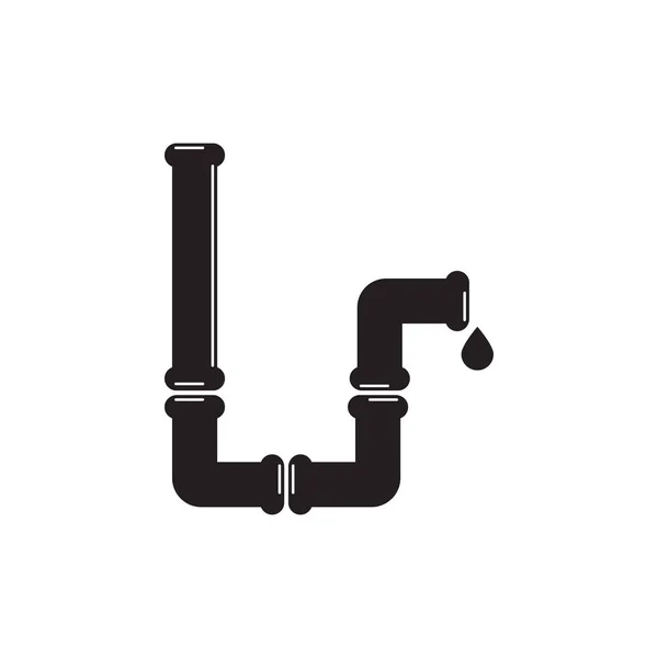 Tubo plomería icono diseño gráfico plantilla vector ilustración — Vector de stock