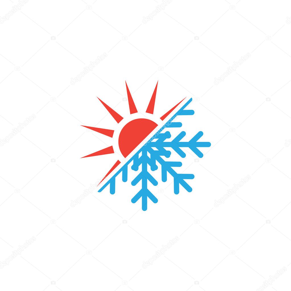 Hot and cold icon graphic design template