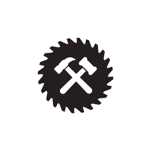 Ξυλουργικά εργαλεία σχεδιασμού λογότυπο πρότυπο στοιχείο του διανύσματος απομονωμένες — Διανυσματικό Αρχείο