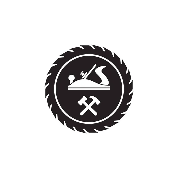 Engranaje de carpintería logotipo diseño plantilla vector elemento aislado — Vector de stock
