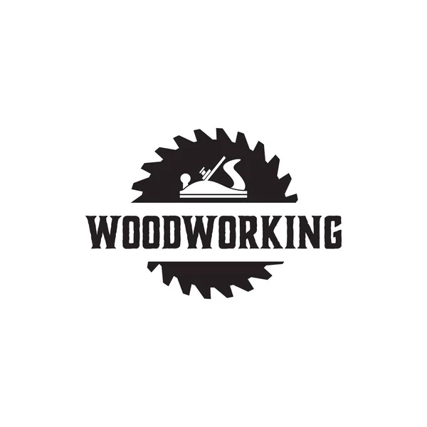 Woodworking gear logo design template vector element isolated — Stock Vector