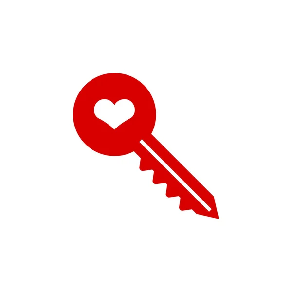 Anahtar kalp simgesi grafik tasarım şablonu vektör illüstrasyon — Stok Vektör