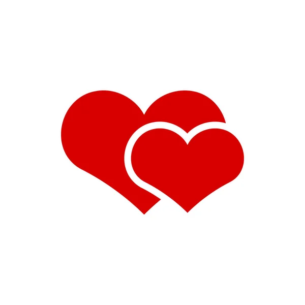 Ilustrasi vektor gambar ikon jantung pasangan - Stok Vektor