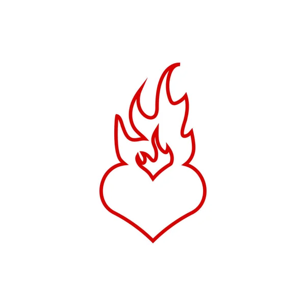Vypalování ikony srdce grafika obrázek vektor — Stockový vektor