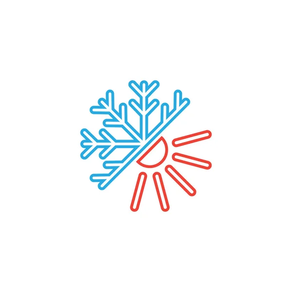 Modelo de design gráfico de ícone quente e frio — Vetor de Stock