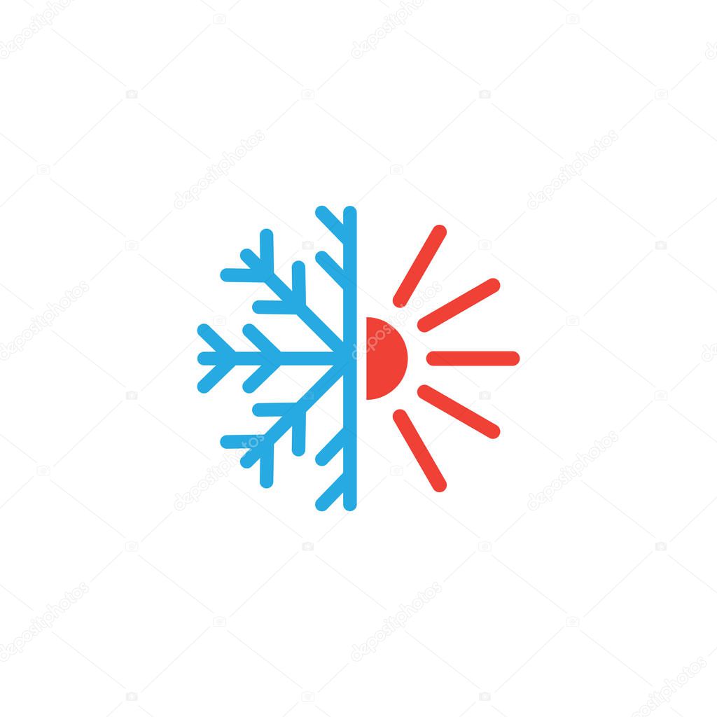 Hot and cold icon graphic design template