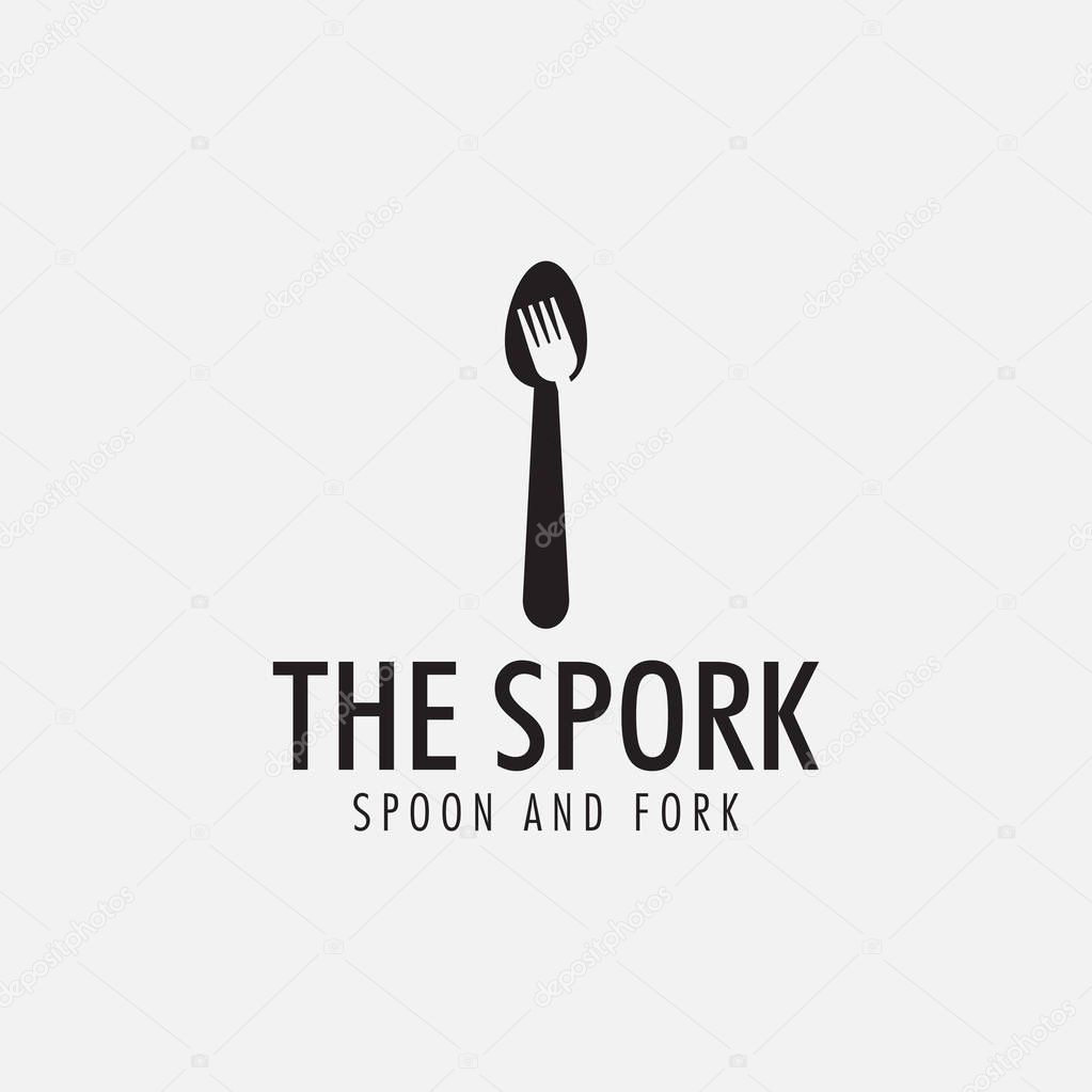 Spoon and fork logo design template vector