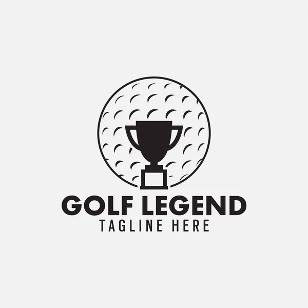 Modèle de conception de logo de légende de golf vecteur isolé — Image vectorielle