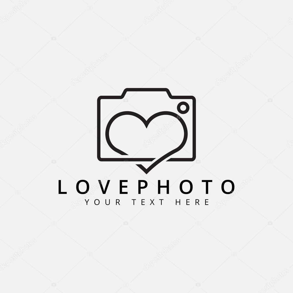 Love photo logo design template vector isolated