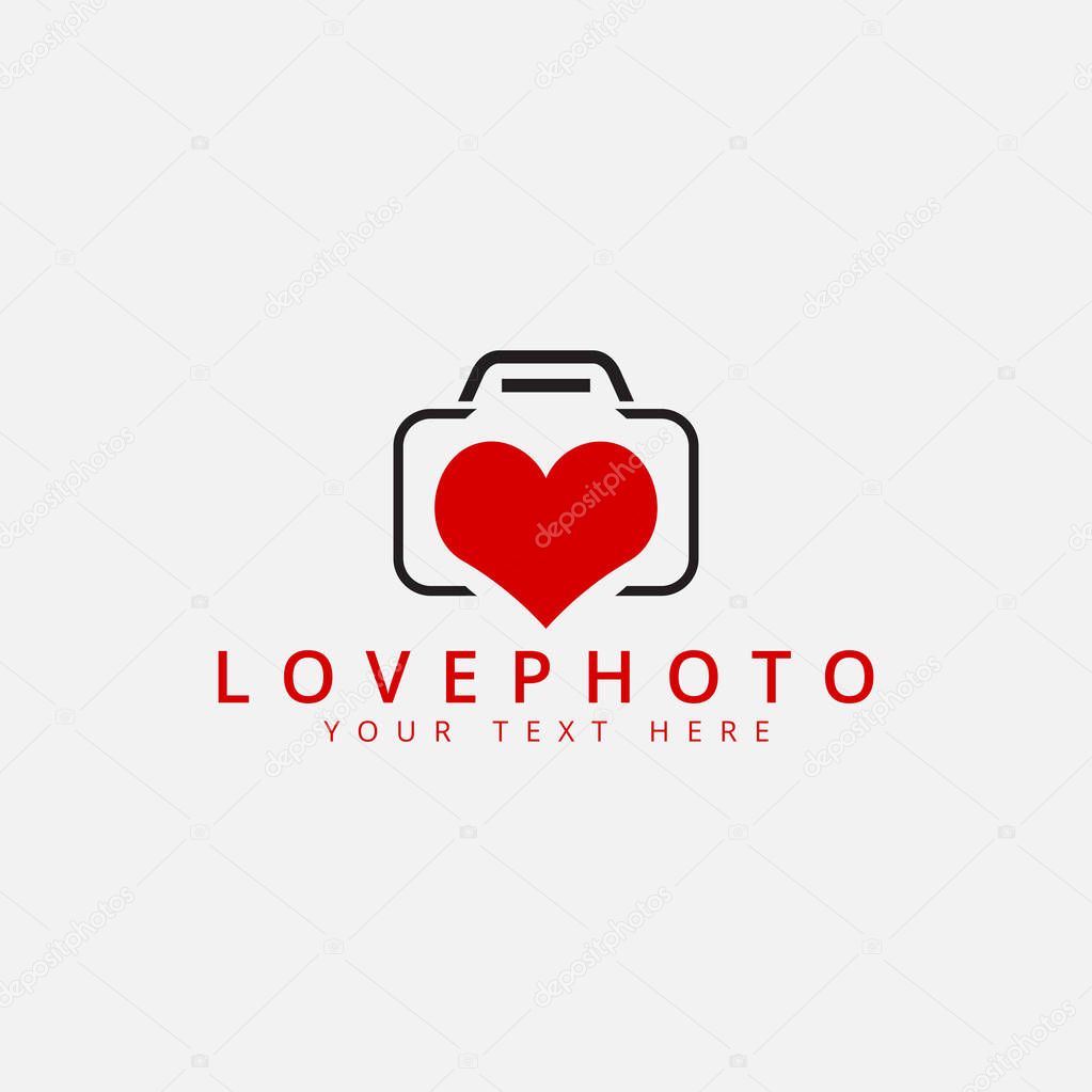 Love photo logo design template vector isolated