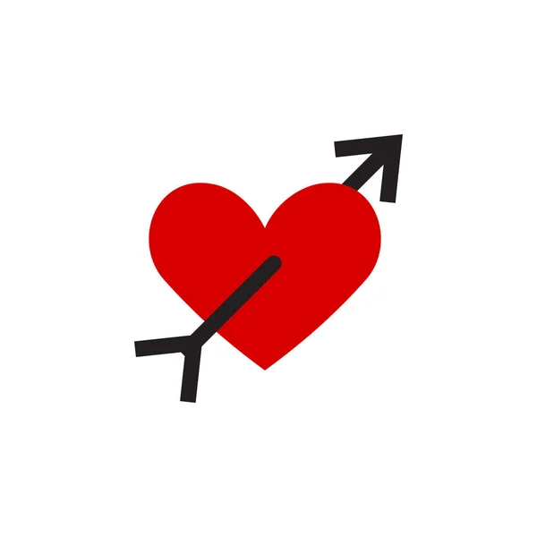 Ícone do coração design gráfico modelo ilustração vetorial — Vetor de Stock