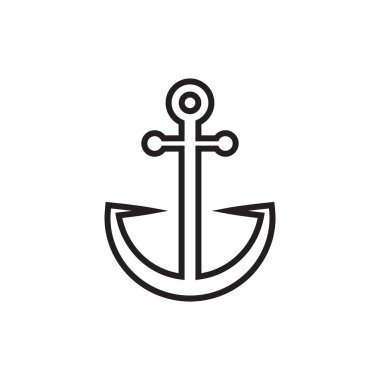 Çapa simgesi grafik tasarım şablonu vektör çizimi