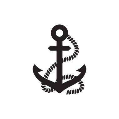 Çapa simgesi grafik tasarım şablonu vektör çizimi