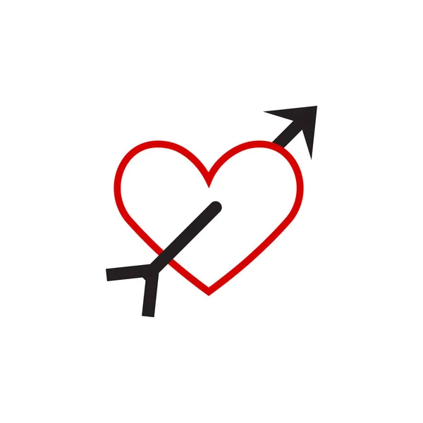 Ícone do coração design gráfico modelo ilustração vetorial — Vetor de Stock