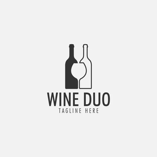 Wine duo logo design template vector isolated — Stock Vector