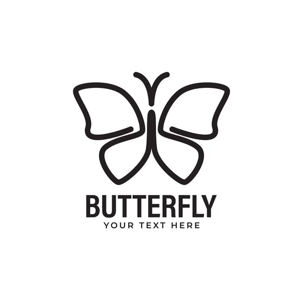 Illustrazione isolata del vettore del modello di disegno del logo della farfalla — Vettoriale Stock