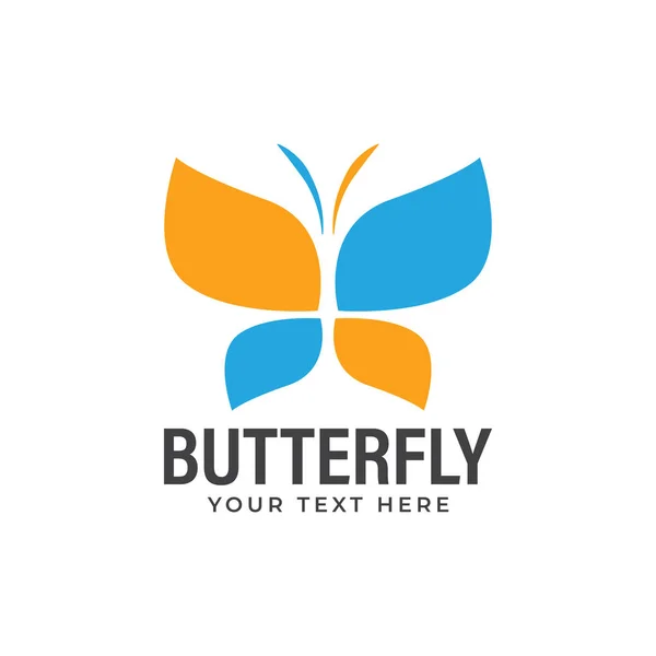 Plantilla de diseño de logotipo de mariposa vector ilustración aislada — Vector de stock