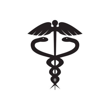 Tıbbi yılan grafik tasarım şablonu vektör izole