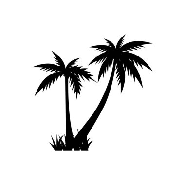 Palmiye ağacı grafik tasarım şablonu vektör izole