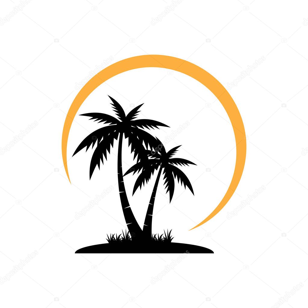 Palm tree graphic design template vector isolated