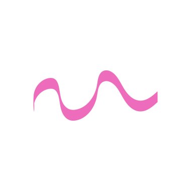 Pembe şerit grafik tasarım şablonu vektör izole illüstrasyon