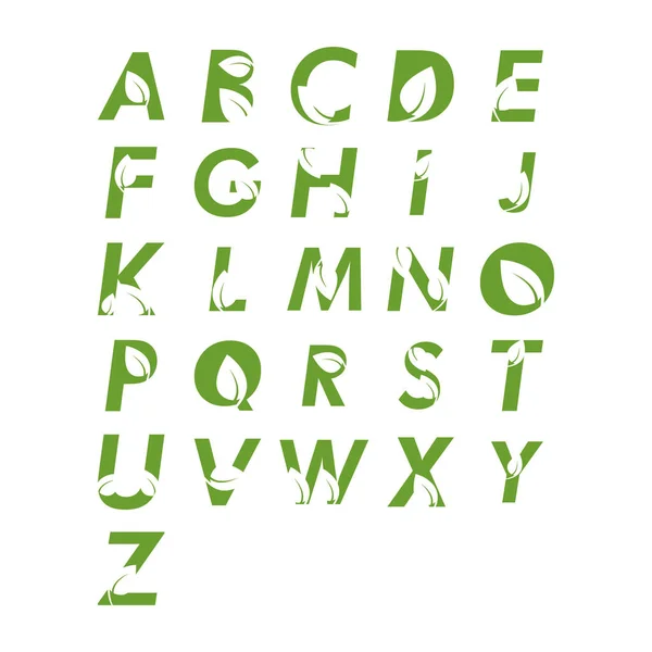 Plantilla de diseño gráfico hoja alfabeto vector ilustración aislada — Vector de stock