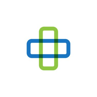 Tıbbi çapraz grafik tasarım şablonu vektör izole