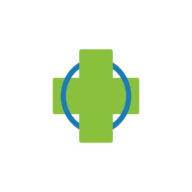 Tıbbi çapraz grafik tasarım şablonu vektör izole