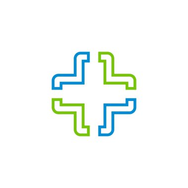 Tıbbi çapraz grafik tasarım şablonu vektör izole