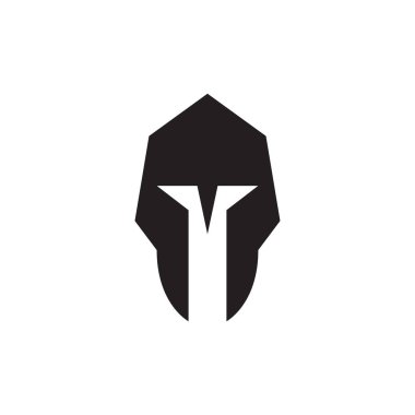 Spartan kask grafik tasarım şablonu vektör izole