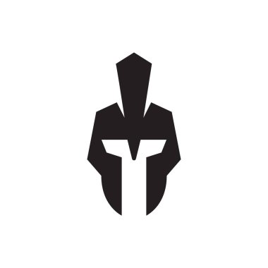 Spartan kask grafik tasarım şablonu vektör izole