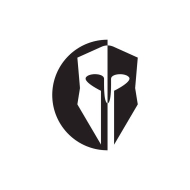 Spartan kask grafik tasarım şablonu vektör izole